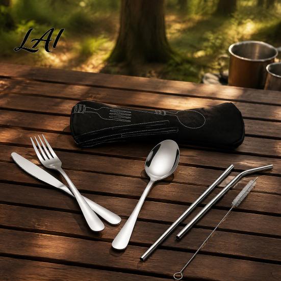 Washable Cutlery Pouch for Dining Portable Storage Bag Wear-Resistant Zippered Tableware Pouch Protective Zipper Straws Compact Bone Shaped