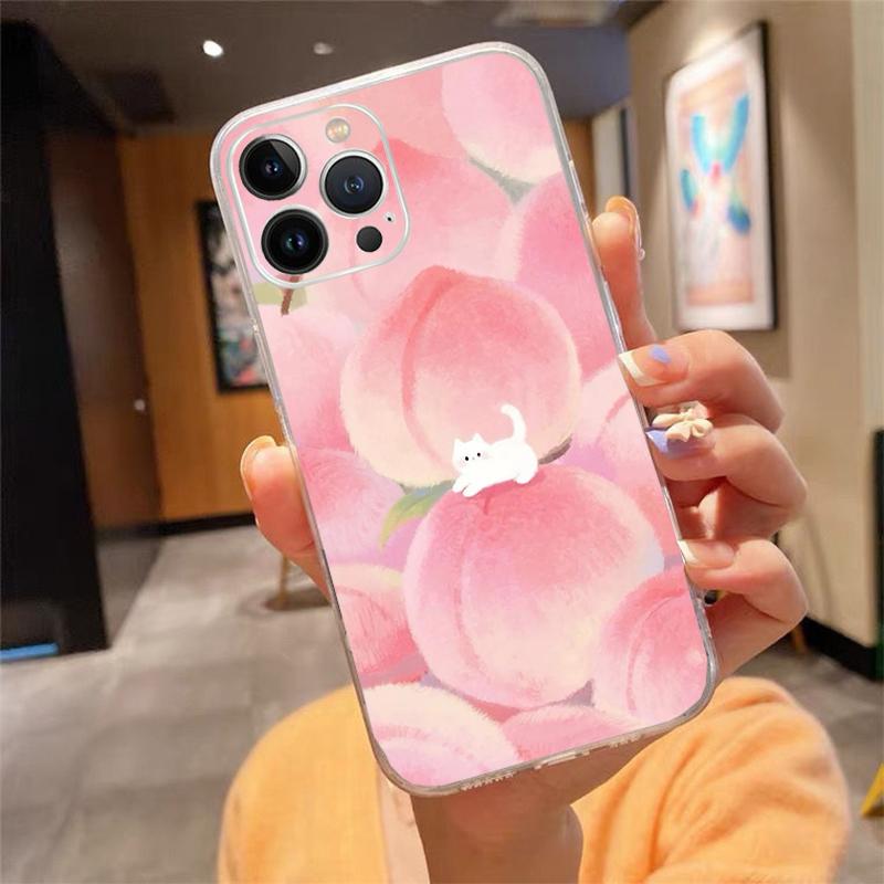 Phone Case For Iphone 17ProMax 17 Pro Air 16 15 14 13 Pro Max 16 15 14 13 Pro 15Plus Strawberry Fruit Cat
