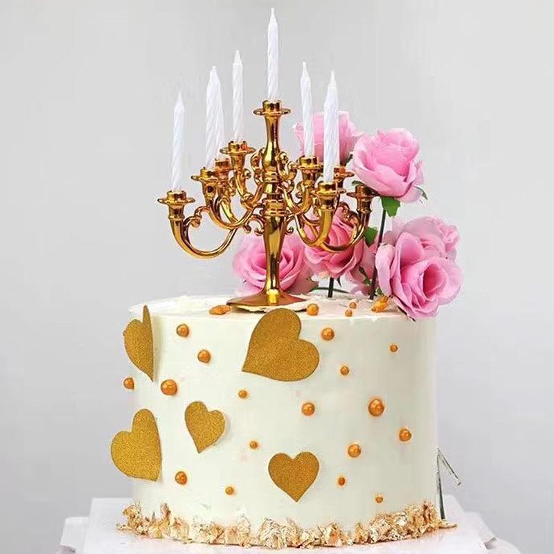 Kuchendekoration Kerzenständer Ornamente: Retro Europäischer Luxus für Geburtstage, Hochzeiten und Partys
