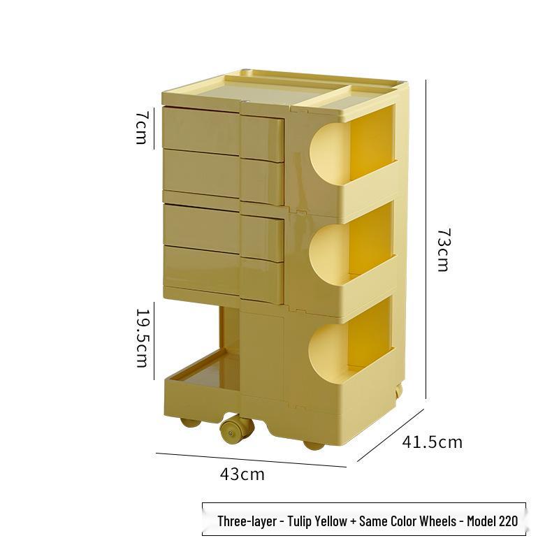 Nordic Rotating Multi-Layer Storage Cabinet: Versatile Makeup, Bedside, or Snack Organizer
