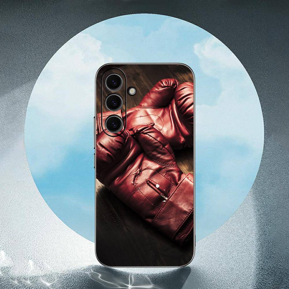 Boxing Gloves Luxury Black Phone Case For Samsung Galaxy S23 S24 S25 Ultra S22 Plus S21