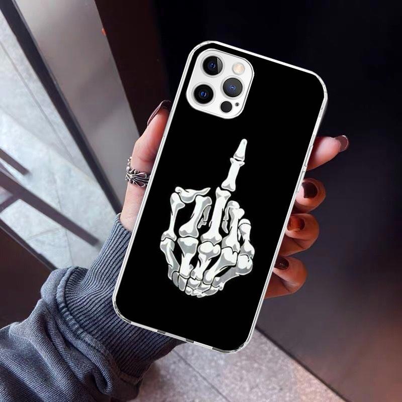 Middle Finger Phone Case For iPhone 17 Air 16 15 Pro Max 14 Plus 13 Mini 12 11 Cover 7 8 SE Silicone Shell Print Fundas 17 Air 1