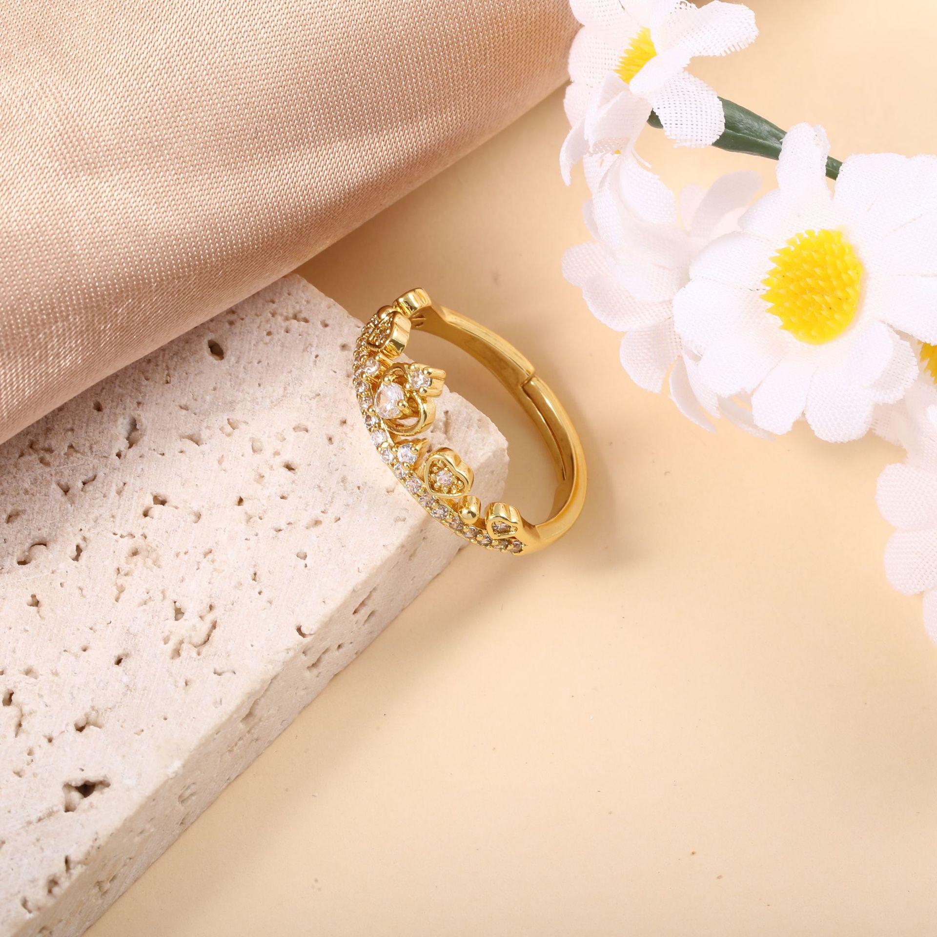 

High-End Minimalist Diamond Open Ring for Women - Trendy and Versatile Jewelry from Japan and South Korea