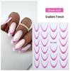 Minimalist Waterproof French Gradient Nail Art Stickers - Self-Adhesive & DIY