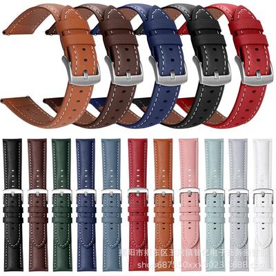 Genuine Leather Strap for Huawei GT2/GT3/GT4, Samsung S1, Apple – Smartwatch Pin Buckle
