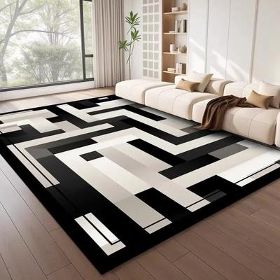 Nordic Style Geometric Large Rugs for Living Room Modern Decoration Home Carpet Light Luxury Bedroom Rug Non-slip Washable Mat
