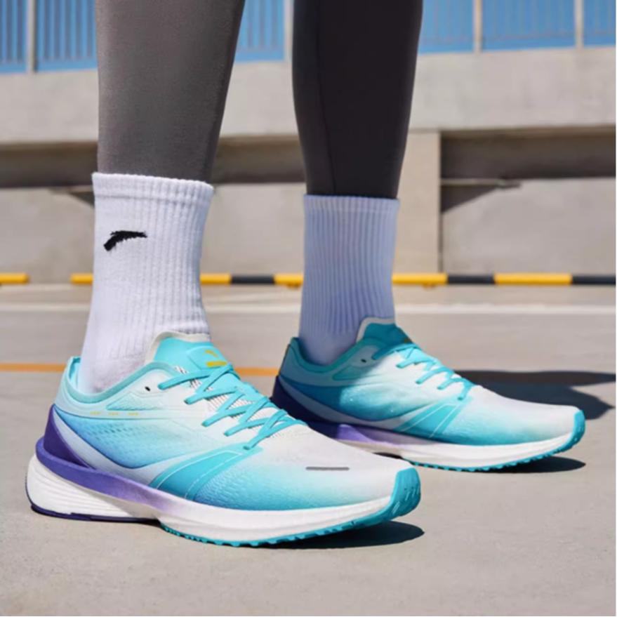 New Anta Wind Cushioning Low Top Running Shoes Men's Blue Purple 912345585-3