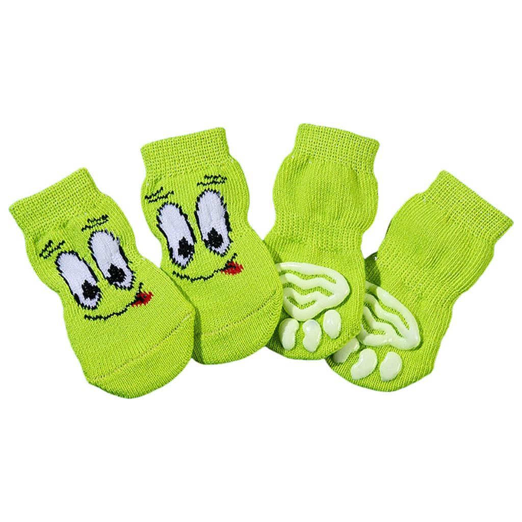 4lots Antiskid Dog Paw Protectors Warm Dog Socks Small Cat Knitted Warm Socks for Indoor and Outdoor Use