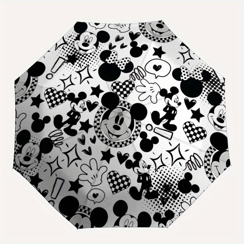 

1pc Mickey Mouse Design Automatic Opening/Closing Folding Umbrella with 8 Iron Ribs, Portable Sunshade for Men and Women yy250731124