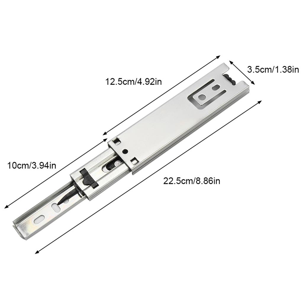 5in Mini Short Drawer Slides Furniture Guide Rail Full Extension Kitchen Cupboard Hardware Drawer Hardware Cupboard Accessory