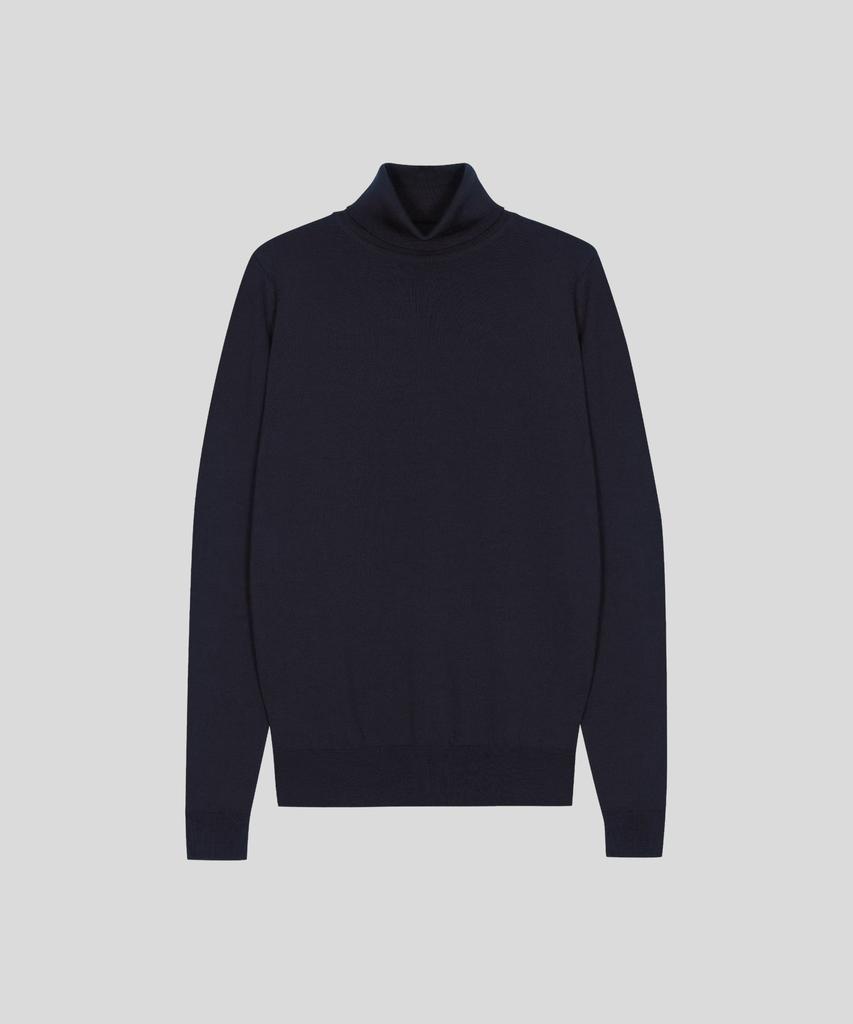 JOHN SMEDLEY Connell Extra Fine Merino Wool Standard Fit Roll-Neck Pullover Core 10 Colors (B Type)