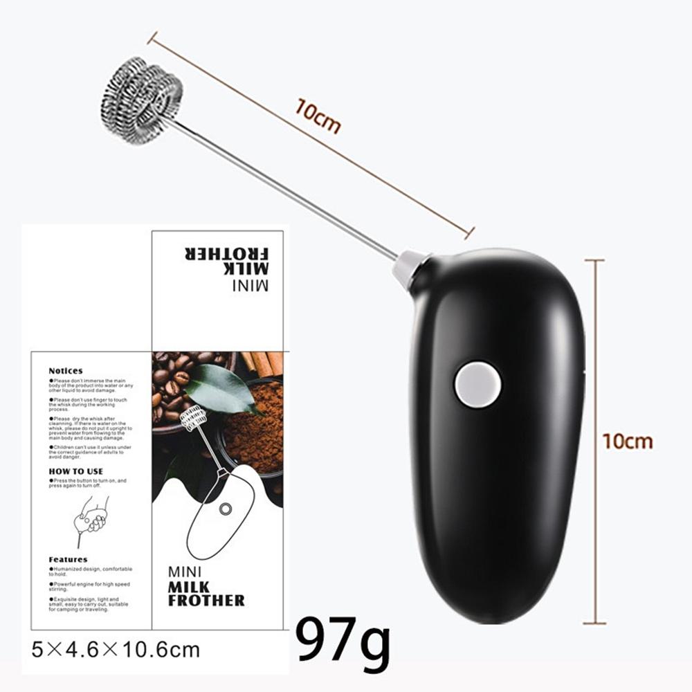 Milk Frother Handheld Egg Beater Coffee Milk Cappuccino Mixer Electric Wireless Whisk Kitchen Mixer Stirrer Home Butter Mixer чёрный