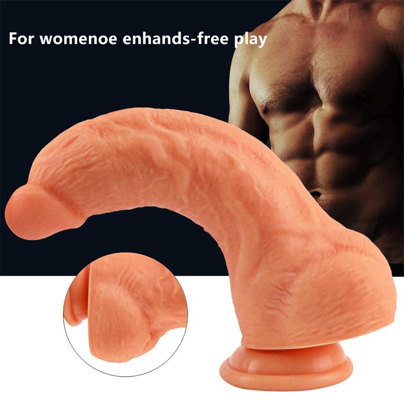 Adult Erotic Sex Products Female Masturbation Device Manual Thrusting Simulation Penis Silicone Thick Soft Fake Penis