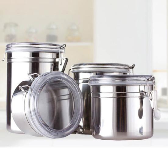 4/5palcová kovová vzduchotěsná dóza na sušené mléko, kávová zrna, čajová dóza s víčkem