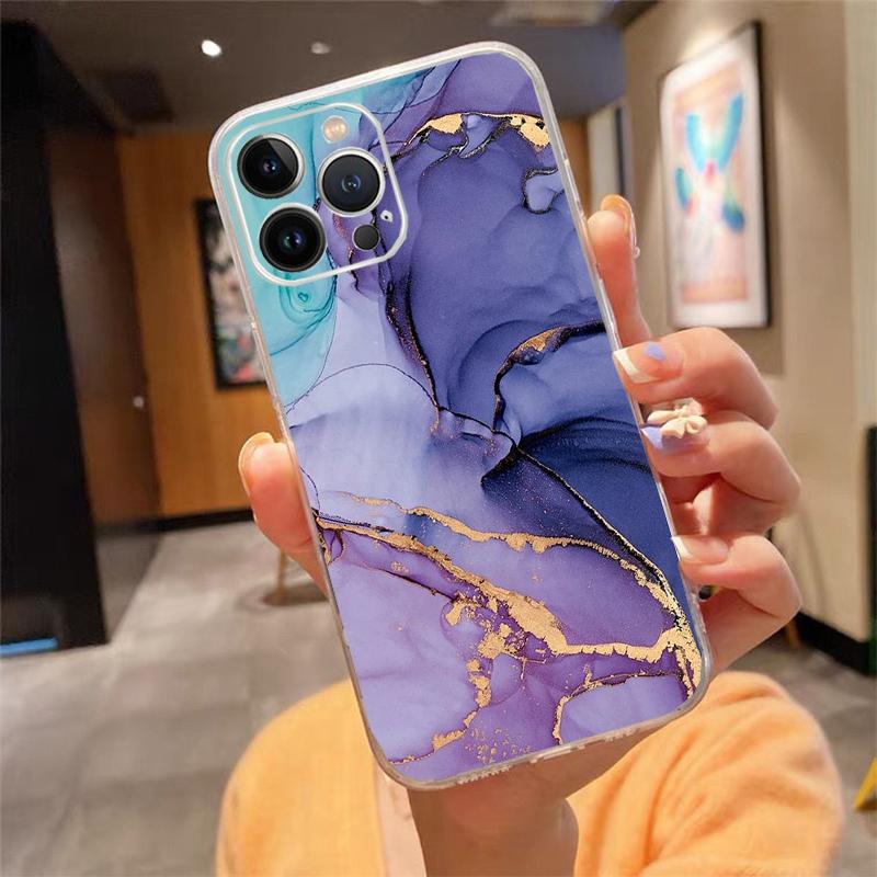 Phone Case For iphone 17 Pro Max Air 16 15 14 13 Pro Max 15 16 Pro 15Plus Marble iphone 13