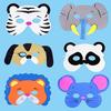 Toyvian Cute Hand-painted Animal Masks, Fox Masks, Cat Masks, Half Masks, DIY Unpainted Face Masks for Disguise, Balls, Costume Parties, Birthdays, Pa