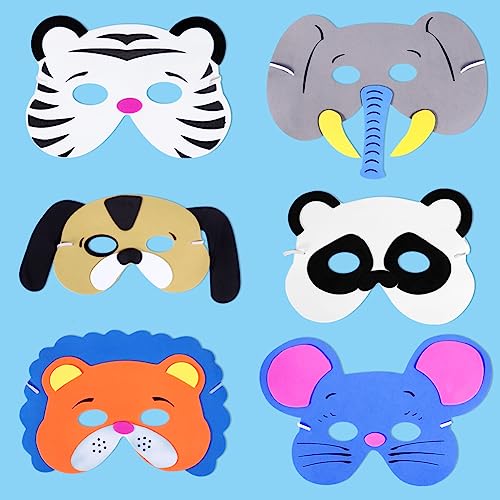 Toyvian Cute Hand-painted Animal Masks, Fox Masks, Cat Masks, Half Masks, DIY Unpainted Face Masks for Disguise, Balls, Costume Parties, Birthdays, Pa