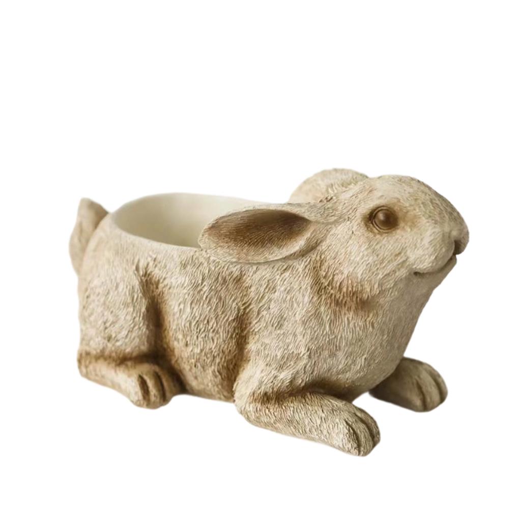 Simulated Animal Bunny Figurine, Creative Flower Pot For Patio Decoration And Home Décor.