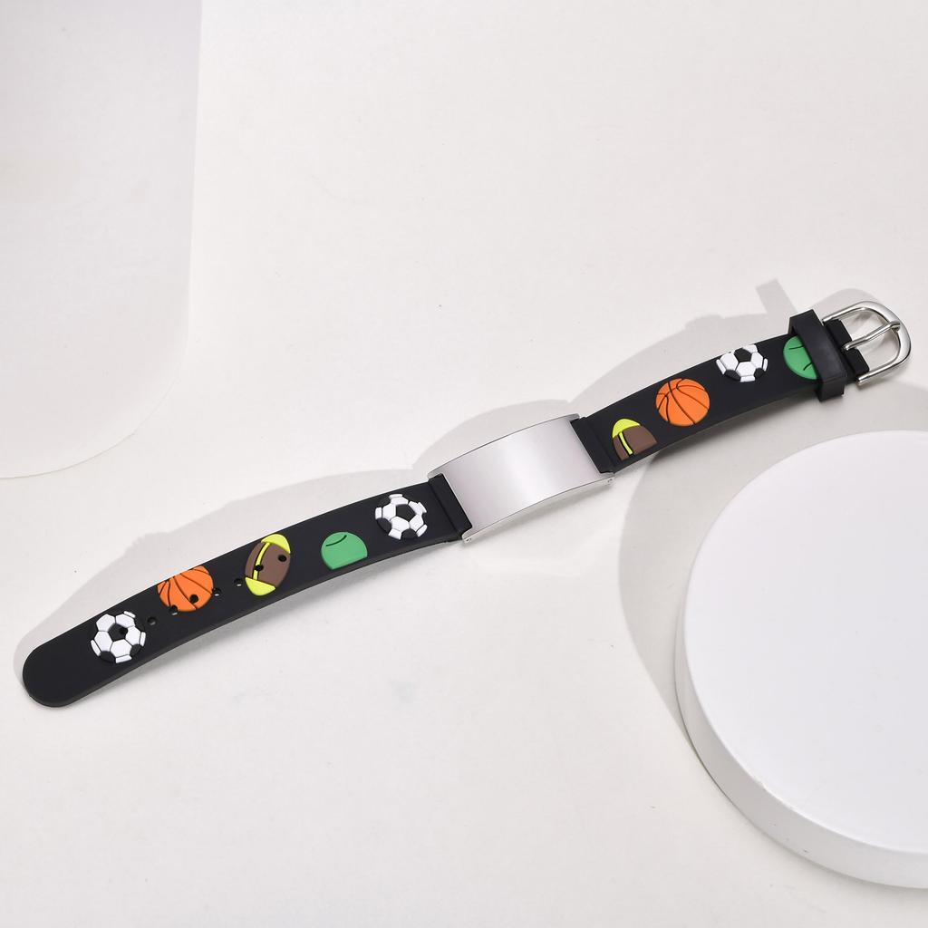 Personalized Bracelet  for Little Boy Girl, Adjustable Silicone ID Wristband with Cute Car Link, Engraving Emergency Jewelry