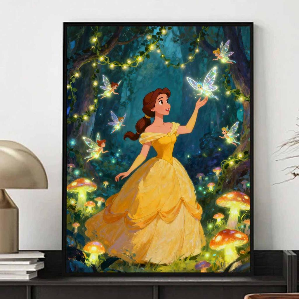 Disney Diamond Painting Kit for Enchanted Forest Fairy Belle, Living Room, Bedroom, Study, Interior Decor (137 characters)