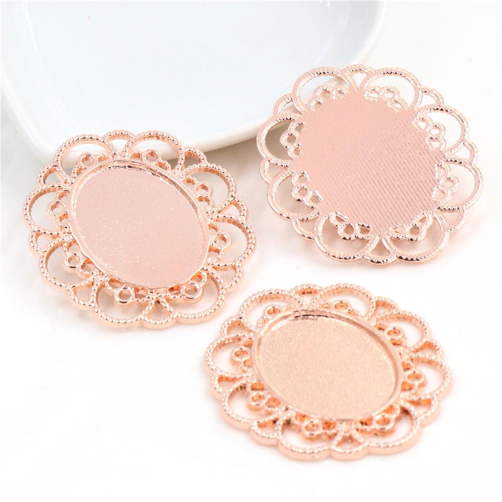 10 pièces 18x25mm Taille intérieure 3 couleurs Style classique Cabochon Camée Base Monture Charms Pendentif Bijouterie