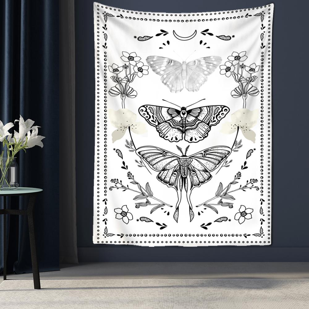 Psychedelic Butterfly Tapestry Wall Hanging Tarot Witchcraft Tapiz Hippie Bohemian Style Mysterious Aesthetics Room Home Decor