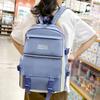 5 Pcs Sets Canvas Schoolbags Girls Women Backpackd Contrast Color Women Laptop Backpack Student Kids Rucksack Backpack