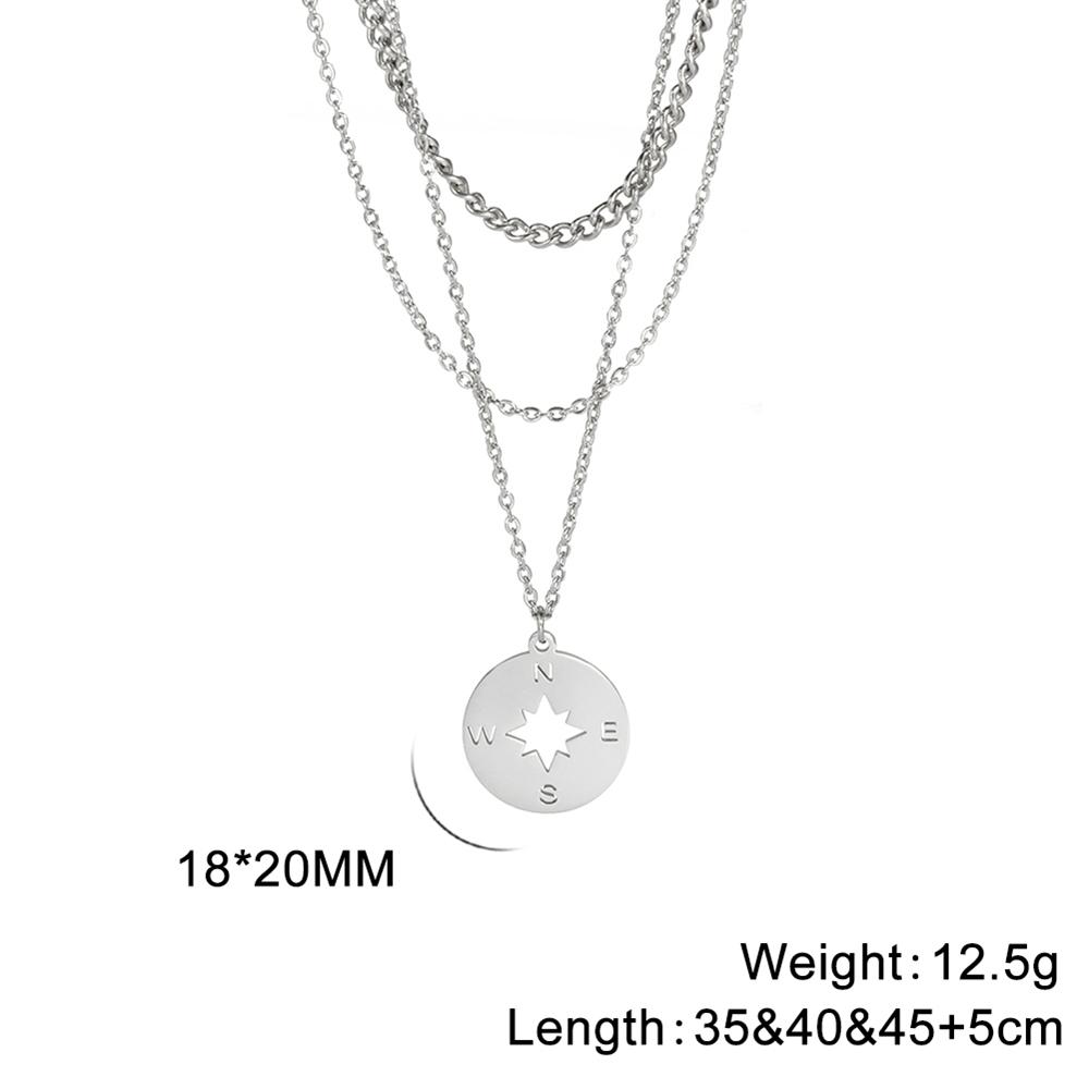 Cazador Round Compass Pendant Necklace Gold Color Stainless Steel Necklaces for Women Men Jewelry 2026 Birthday Gift Wholesale