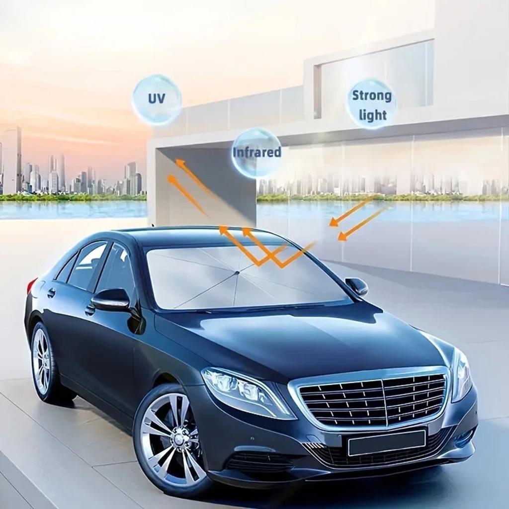 Car Sunshade Front Windshield Sunscreen Heat Insulation Sunshade Blocking Plate Blackout Curtain Gear Car Interior Windshield