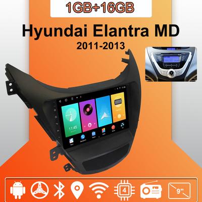 Bilradio Android Auto Carplay För Hyundai Elantra MD 2011-2013 Multimedia Spelare Huvudenhet Stereo GPS-Navigation BT WIFI 1+16GB