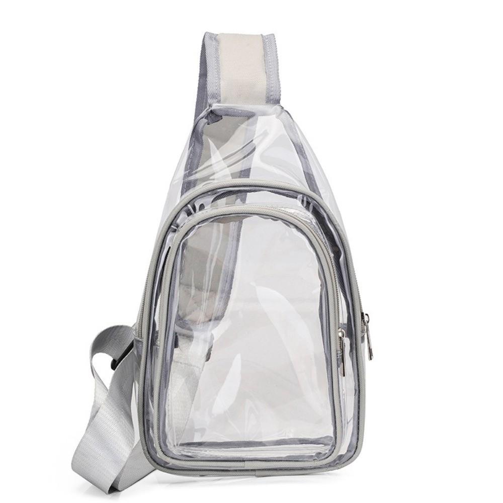 Waterproof Water-Sprinkling Festival Bag Trendy See Through Transparent Bag Large Size Crossbody Desig PVC Chest Bag Beach