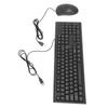 Keyboard and Mouse Combo Black Waterproof 104 Keys Anti Slip USB Wired Connection Keyboard Mouse Set for Gaming Office