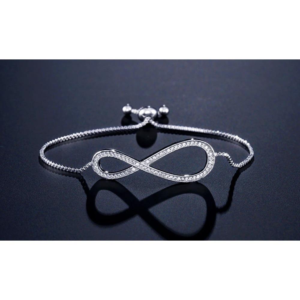 ZAKOL Fashion Bow Zirconia Crystal  Adjustable Bracelet & Bangle for Women Brilliant CZ Party Zircon