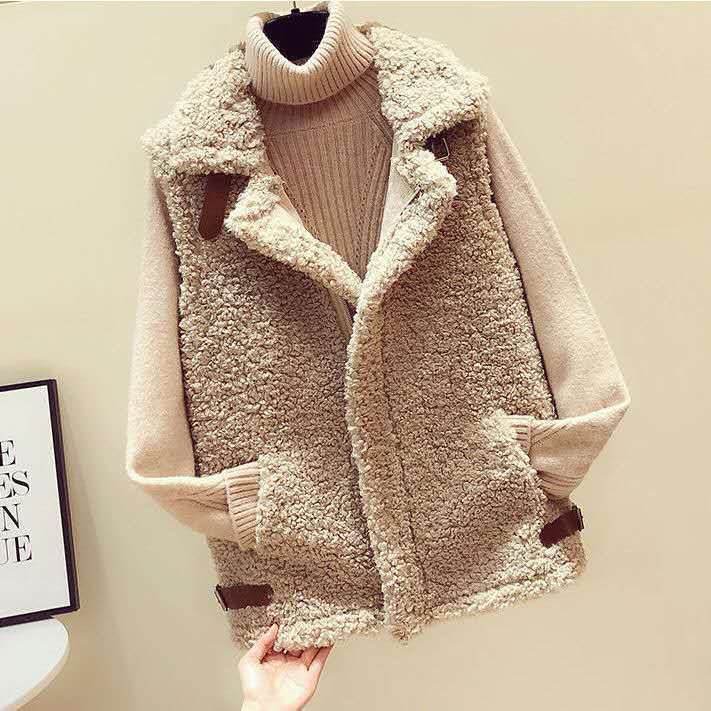 Lammwolle Weste Damen Herbst und Winter neue Oberbekleidung Weste vielseitige Pelz integrierte Weste Jacke