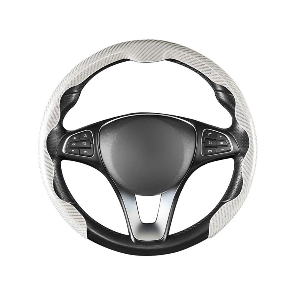 Carbon Car Handle Cover D Cut O Cut Steering Wheel Cover Protector 38cm Universal Non-slip Carbon Fiber Steering Wheel Case
