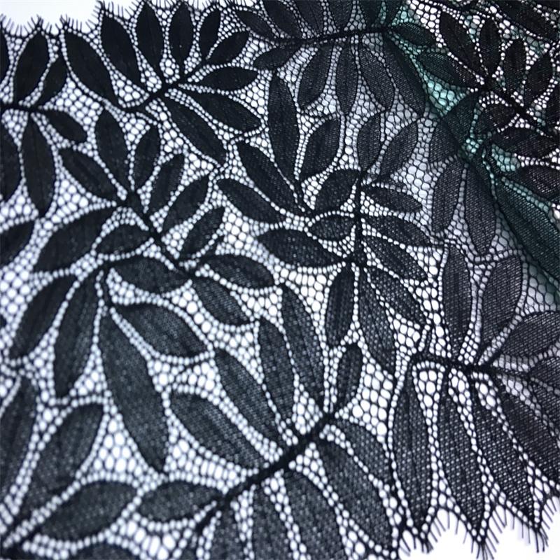 Black Chantilly Lace, 3m x 24cm, Non-stretch French Eyelash Lace Fabric for Bra, Underwear, Lingerie, Dress, Garment, Sewing & Crafting