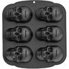 Halloween Skull Cake Pan Silicone Mold, 6 Cavities Pirate Skull 3D Silicone Mold Baking Pan,Black Easy To Use