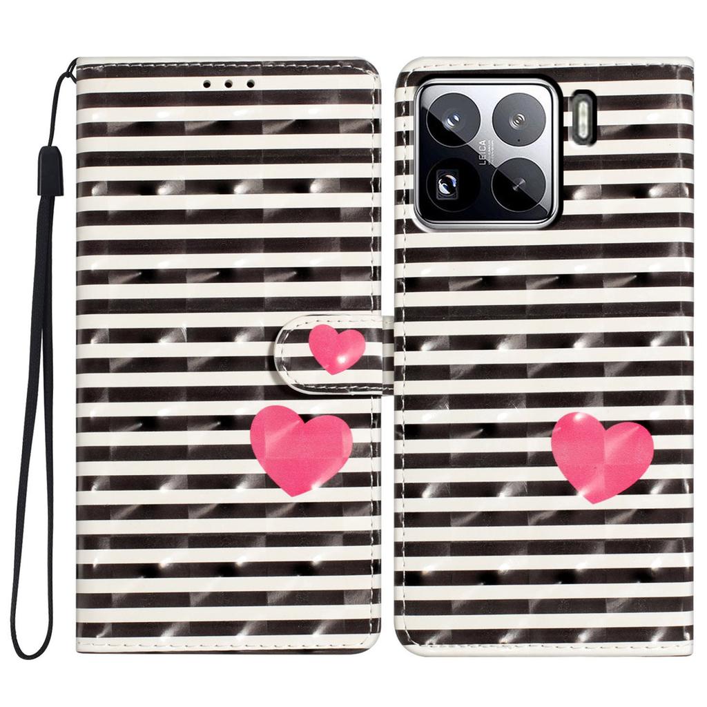 Handyhülle für Xiaomi 15 Pro, PU-Leder-Geldbörsen-Design, 3D-Musterdruck