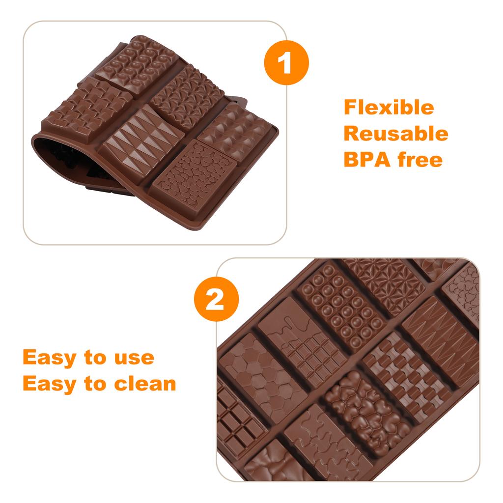 Silicone Mold Make Choc Bar Molds Handmade Nut Biscuits Candy Desserts Snacks Ice Cube Tray Non Stick DIY Dough Finalize Mold