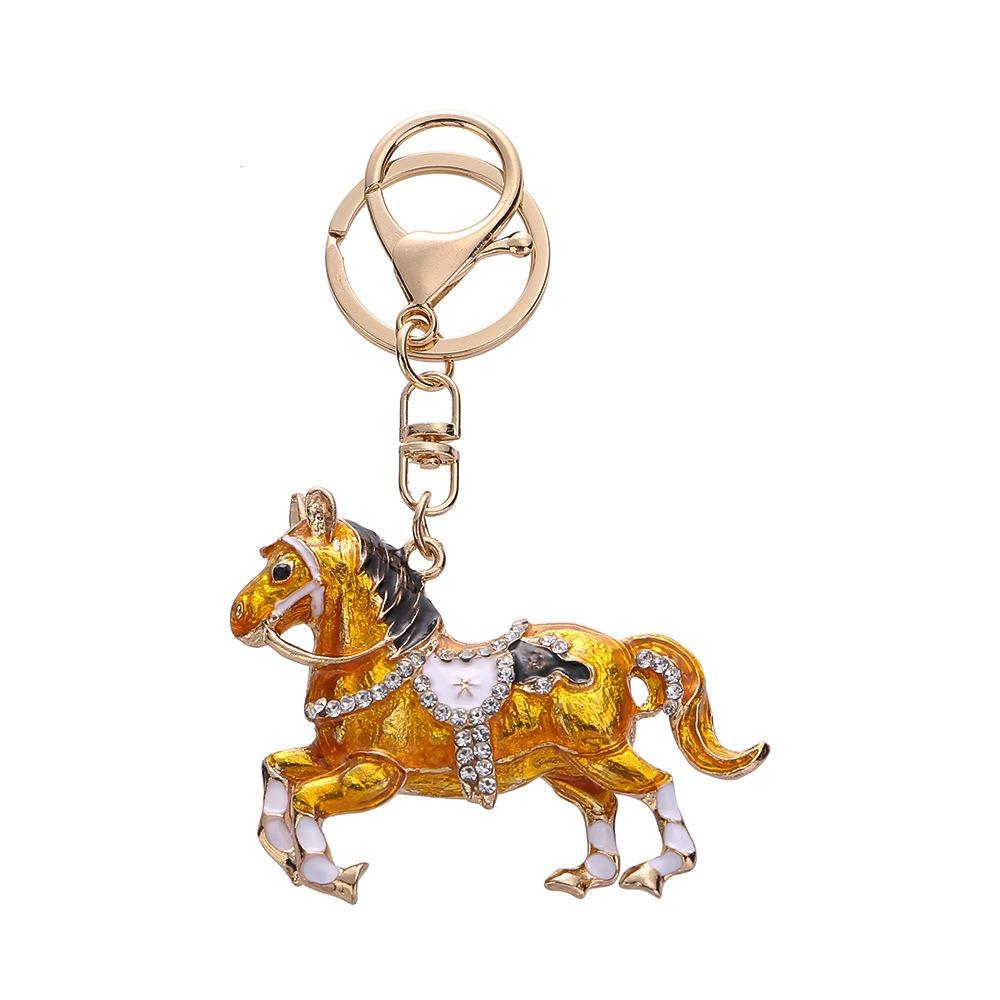 Sparkling Rhinestones Horse Keychain Colorful Backpack Pendant Car Key Chain Backpack Decoration