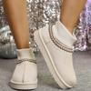 New High Quality Women's Snow Boots Fluffy Plush Faux Fur Soft Slippers Winter Indoor Comfortable Home Men's Shoes