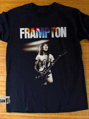 Peter Frampton Autograph Guitar Signature T-Shirt - Iconic Frampton Sound & Appearance Tee, Casual Round Neck Music Fan Apparel, Machine Washable Blac