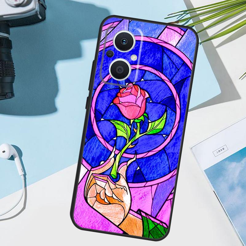 Stained Glass Rose Galaxys Cover For OPPO Reno 14F 13F 12F 11 F 10 12 13 14 Pro 7 8 Lite OPPO Find X9 X8 X6 X5 Pro Case