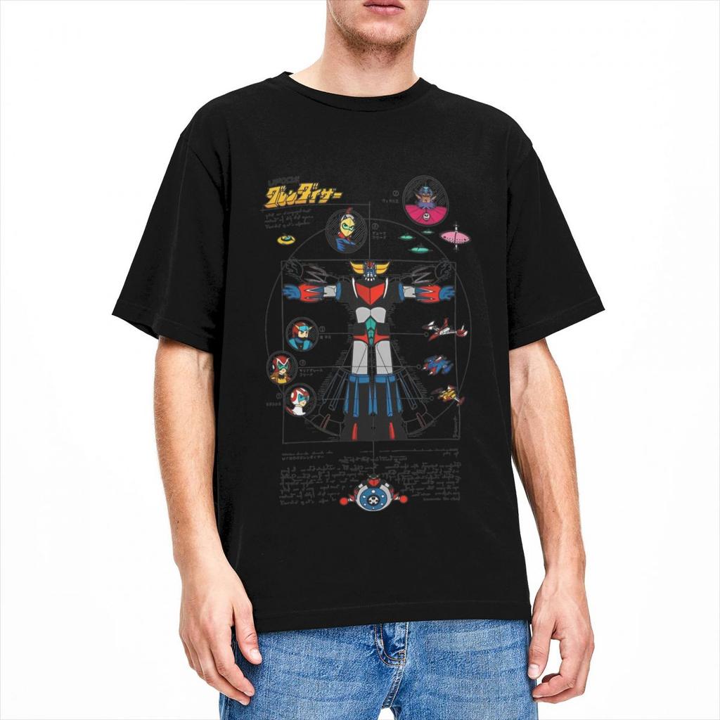 Grendizer DaVinci TShirt for Unisex WoUnisex Mazinger Z Anime Goldorak Casual 100 Cotton Tees T Shirts Graphic Printed Clothes
