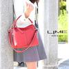 LIME Made in Japan Genuine Leather Shoulder Bag L1801 Red Handbag Leather Made in Japan Lime Zip Shrink Women's 2-Way