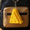 Metal Keychain Fidget Pendant, Cheese Shape Button Rebound Toy, Mini Portable Decompression Tool Stress Relief Toy for Backpack Car Key Accessory