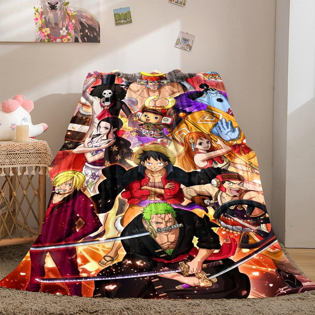 Anime One Piece Luxury Flannel Lightweight Blanket Home Decor Sofa Bed Travel Cover Family Gift LXR131