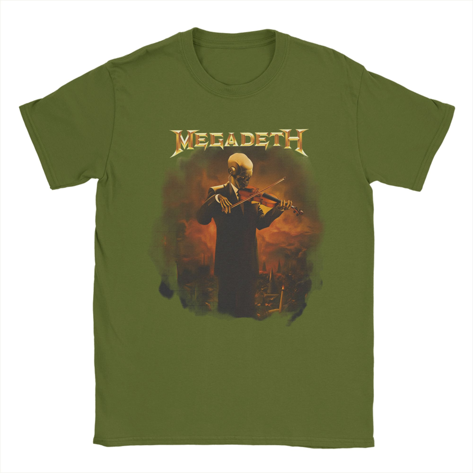 

M-Megadethed Band Pure Cotton T Shirt For Men Beach Vintage T Shirts Round Neck Hip Hop Tee Shirt Oversize Print Clothing 4XL