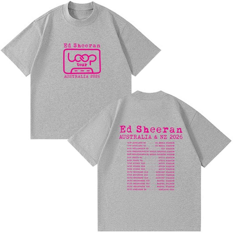 Ed Sheeran Loop Tour Australia and New Zealand 2026 Tour Merch Summer T Shirt Fans Gifts Men Women Fashion Cotton Style Clothing