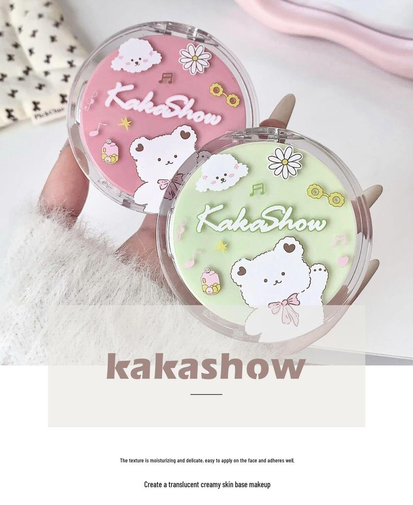 Kakashow Little Bear Cushion Foundation: Creamy, Waterproof, Long-Lasting BB Cream with Refill for Flawless Skin.